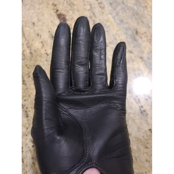 Vintage Womens Size S Black Leather Formal 7.5" Short Gloves - Picture 14 of 16